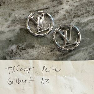 Silver LV  Louise Hoop GM Earrings